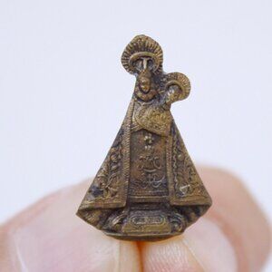 Antique Virgin Mary pin, Ancient Madonna brooch, Early Christian gift idea